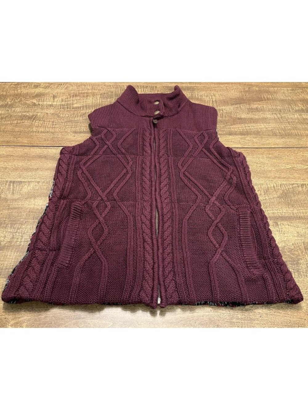 Bob Timberlake Sweater Puffer Vest Women's Medium Burgundy/Maroon Outdoor Preppy